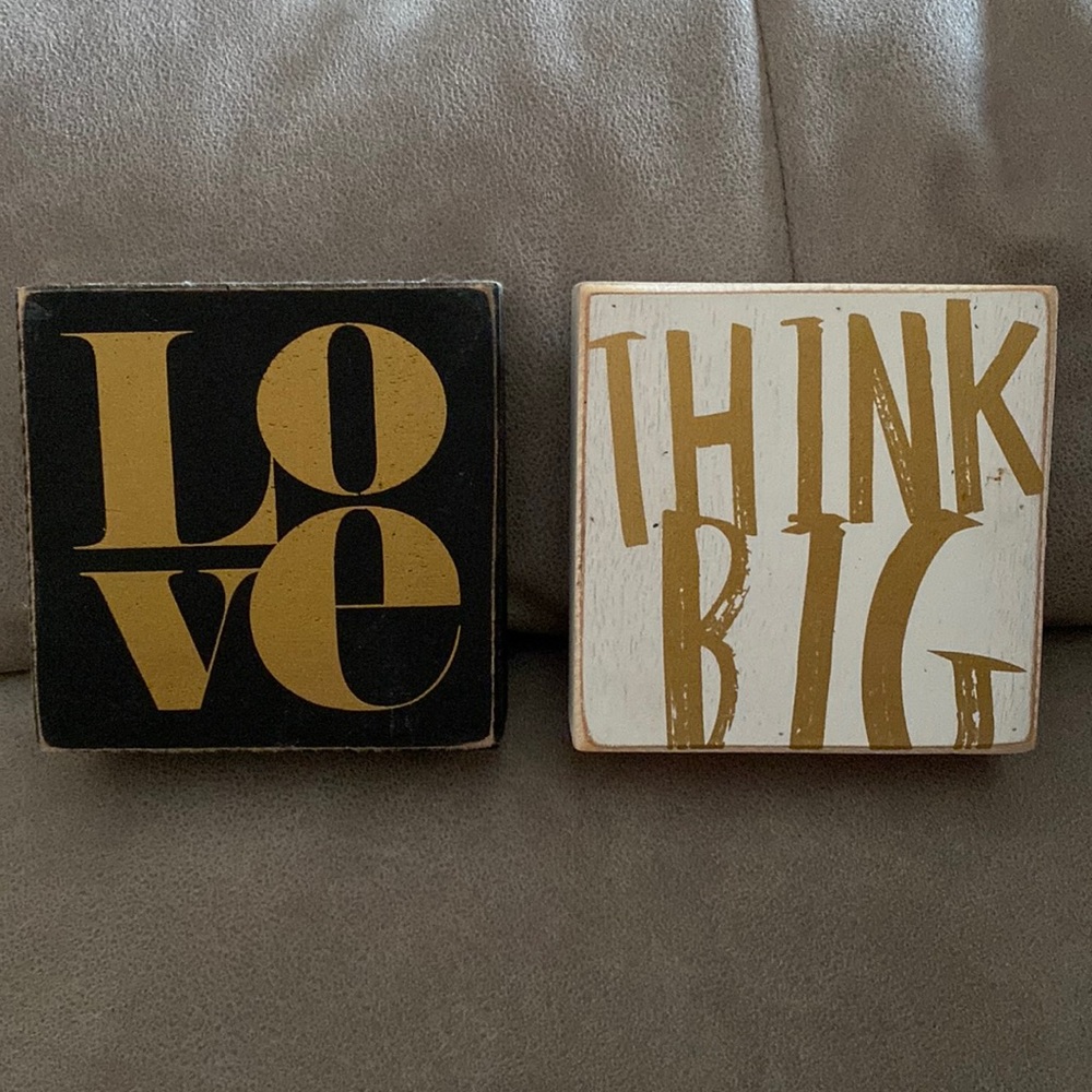 Wooden block signs